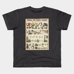 Healthy food habits agriculture educational vintage chart poster Kids T-Shirt